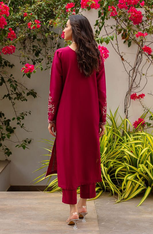 Muse Embroidered 2 Pc Pret Collection By TNG Store Crimson (Reddish Maroon)
