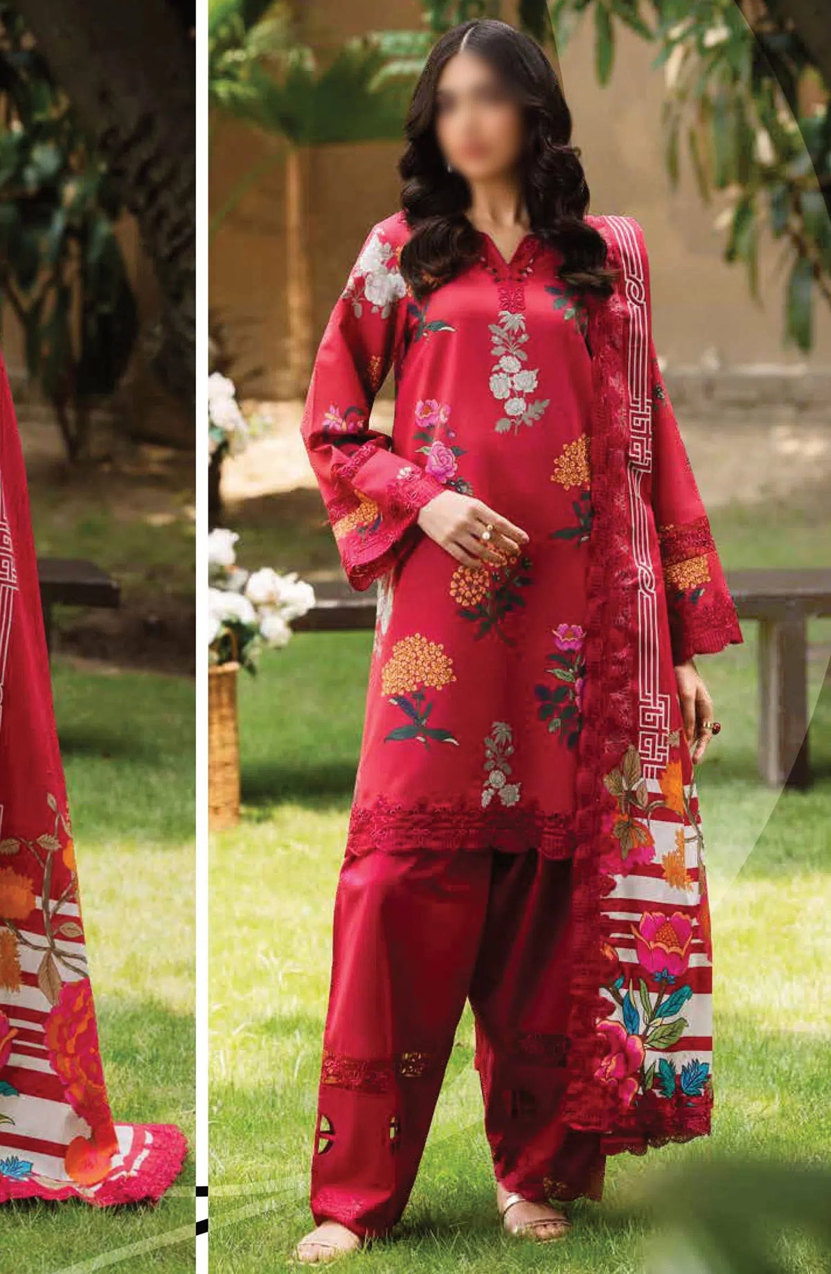 Charizma Range Embroidered Lawn with Embroidered Voile Dupatta Vol 03 - CRN4-20