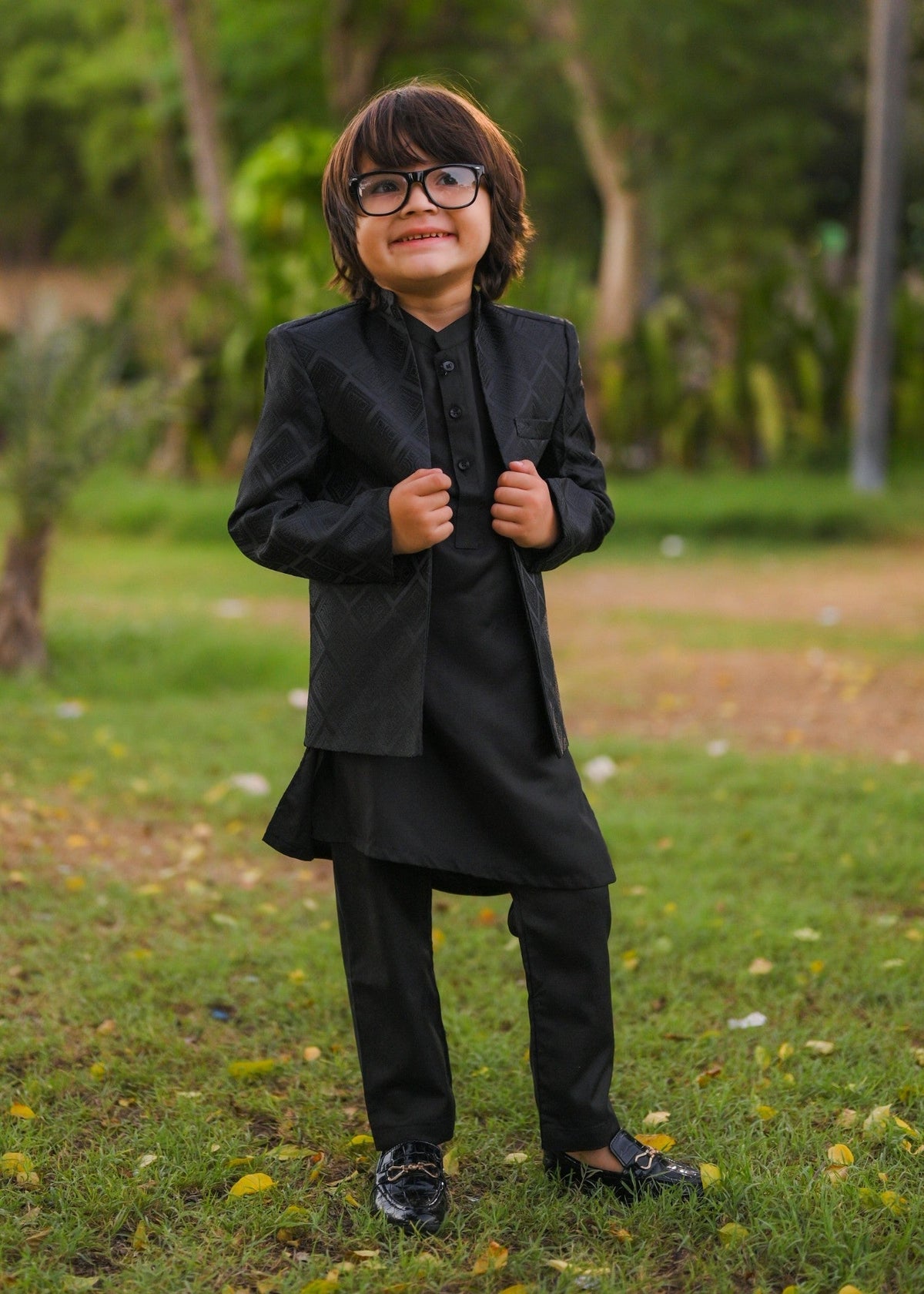 Black Open Prince coat suit - p19