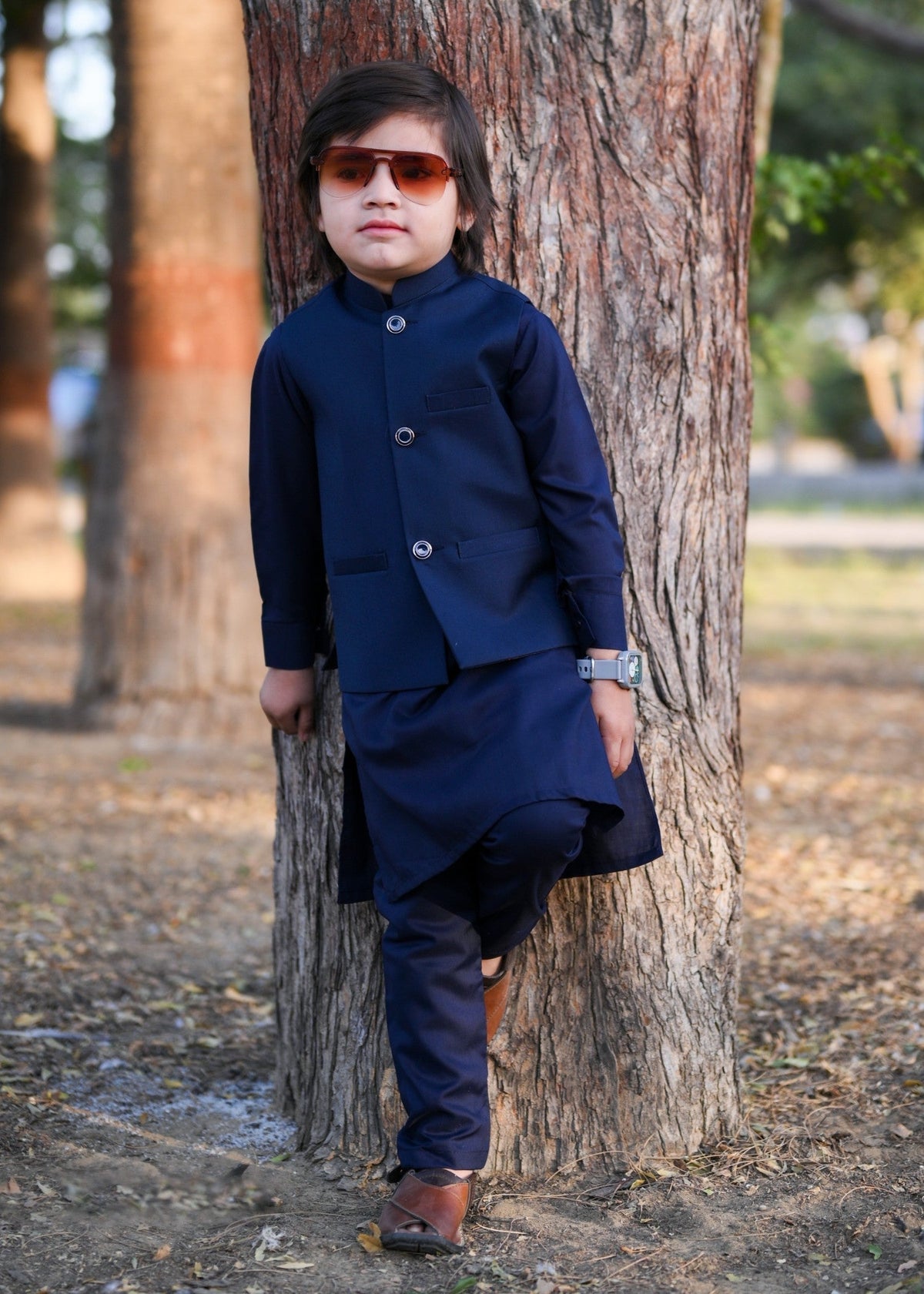 Plain Blue Waistcoat Suit EW32