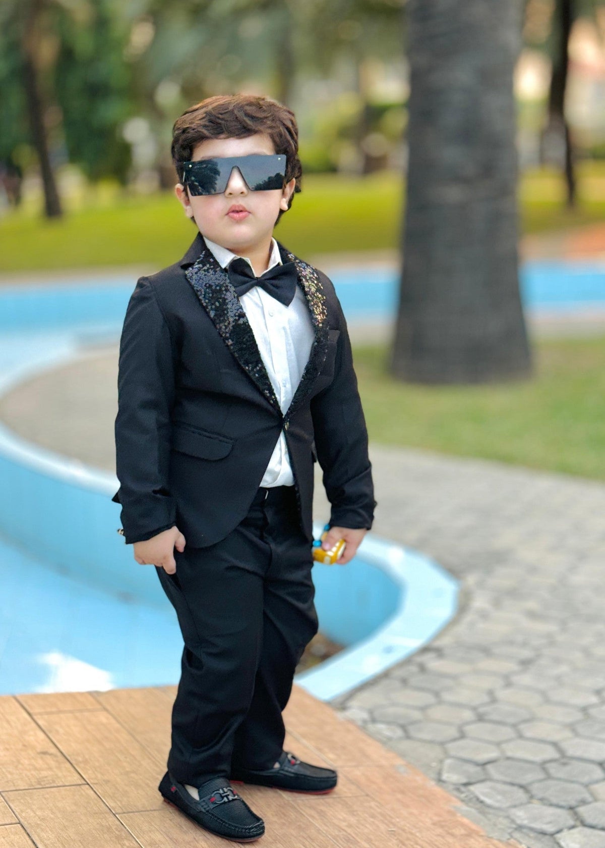 4pcs Sequence Black suit (Coat+Pant+Shirt+Bow) - SCP 007