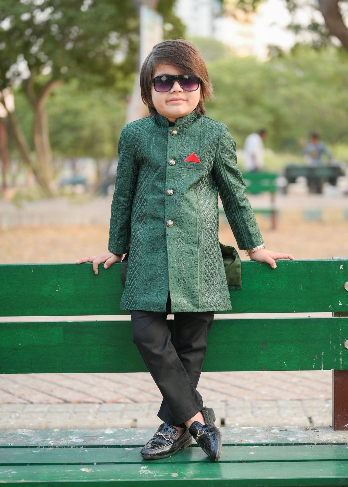 Green shervani - S14