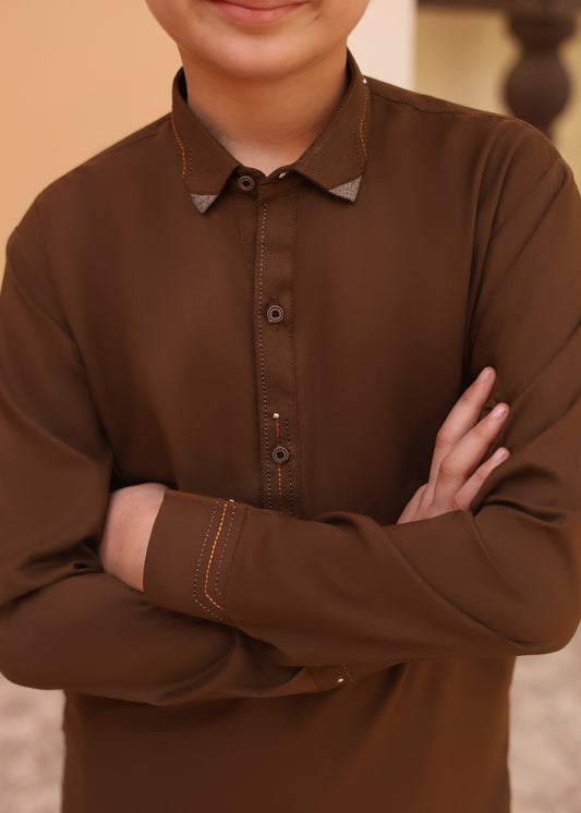 Caramel Shirt Collar Designing kurta trouser KT 44
