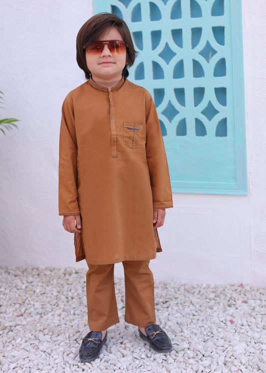 Almond Brown Kurta Trouser-AH 005