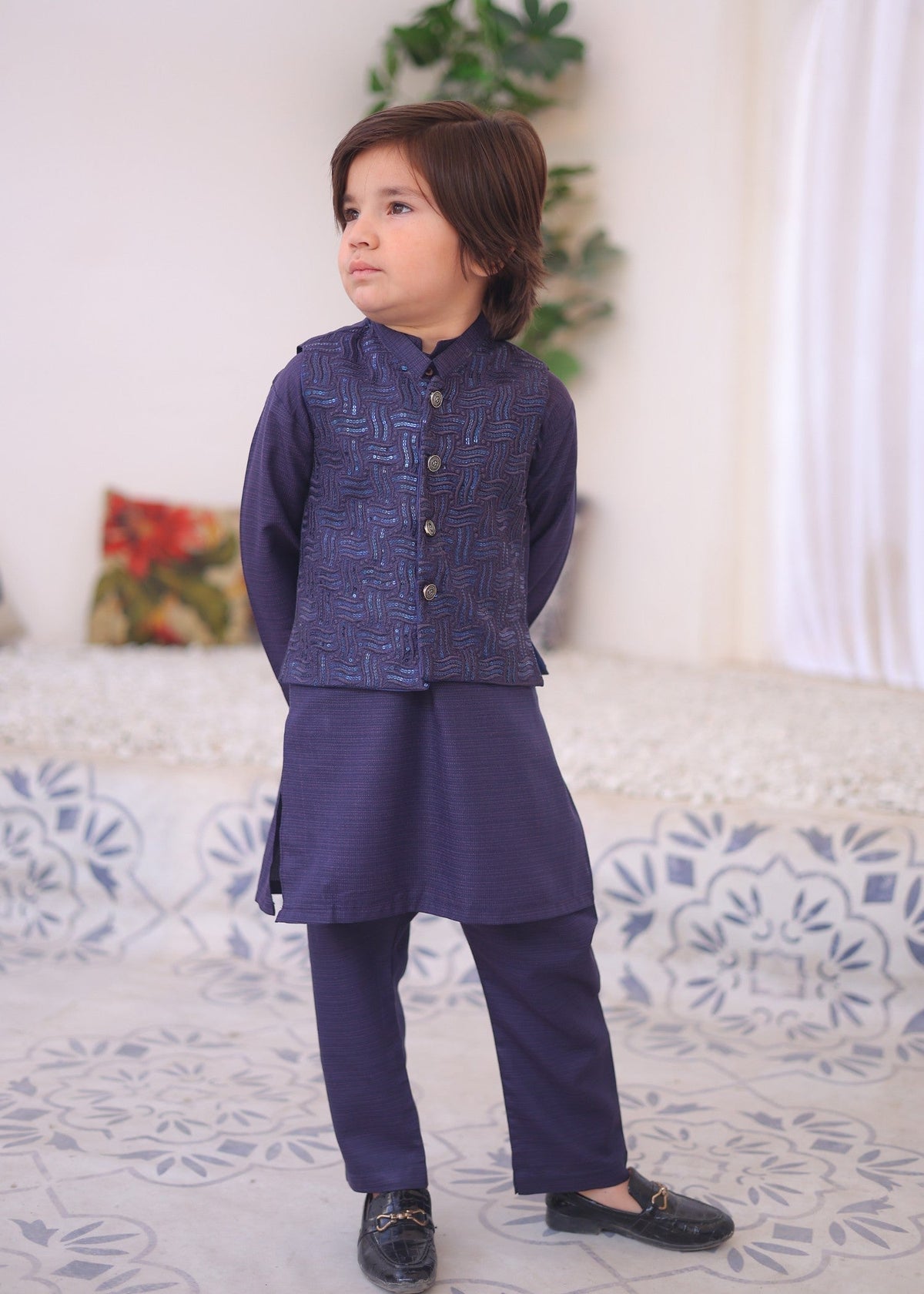 Indigo Waistcoat Suit-KC 004