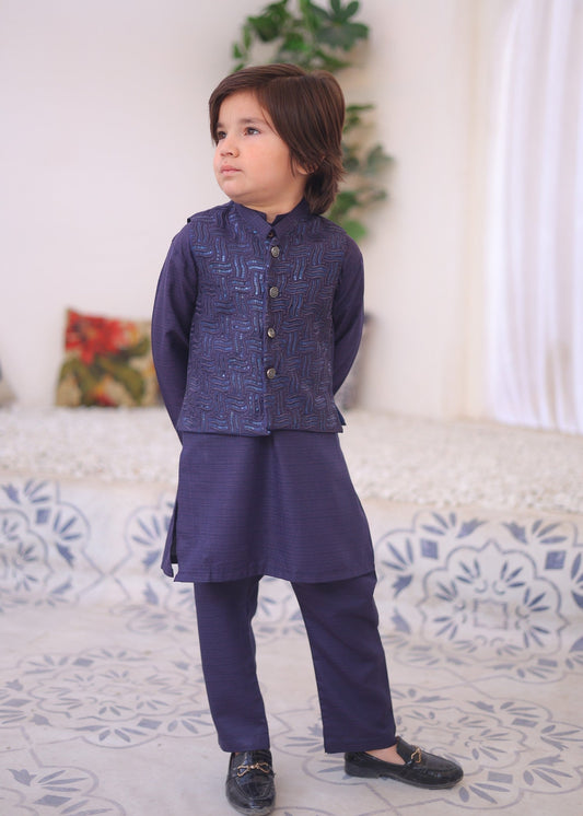 Indigo Waistcoat Suit-KC 004