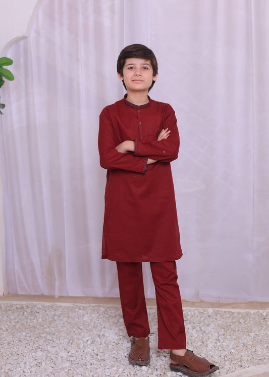 Maroon Kurta Trouser-AH 016
