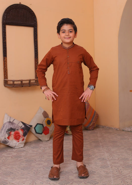 Copper Orange Kurta Trouser-AH 021