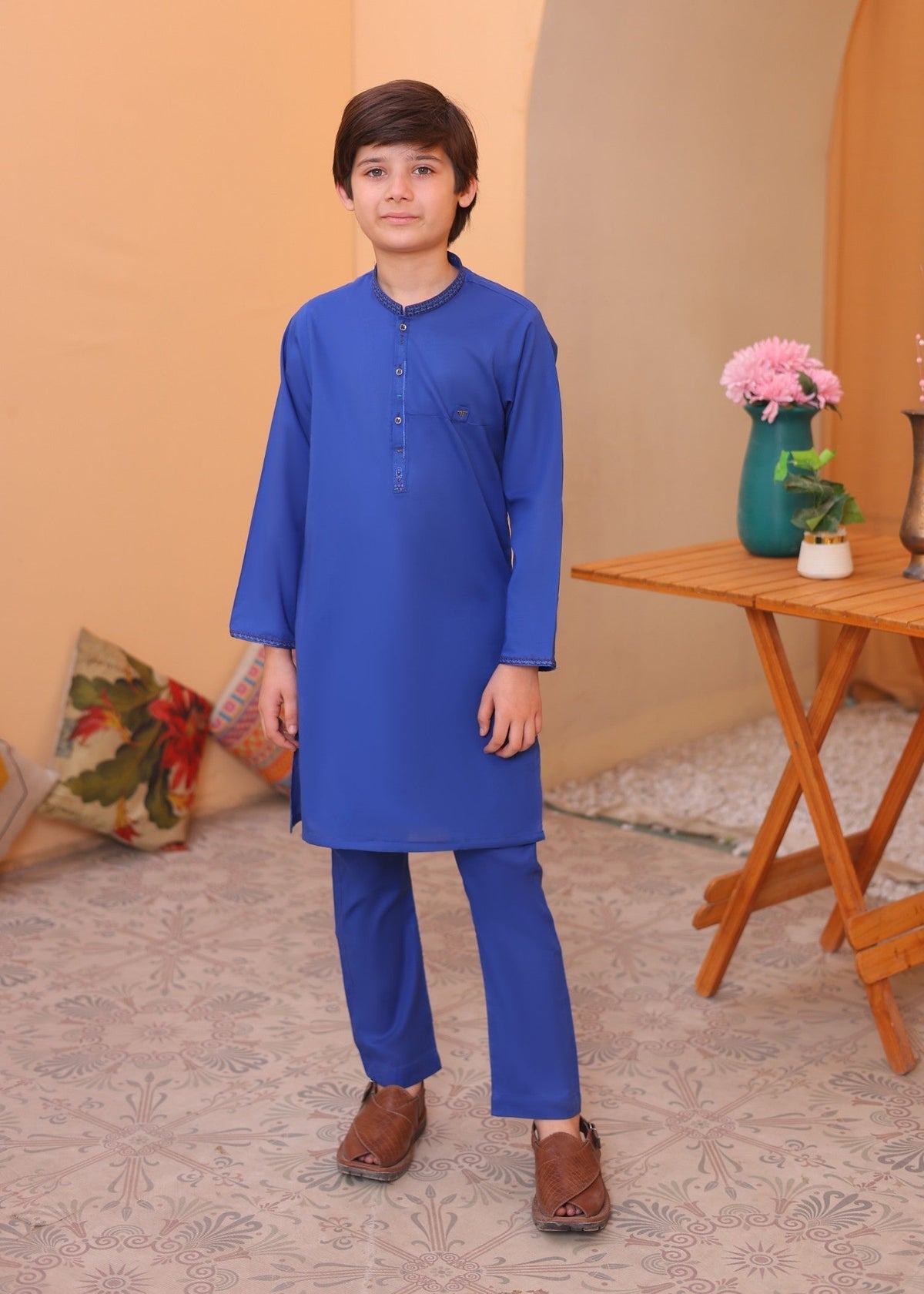 Persian Blue Kurta Trouser-AH 022