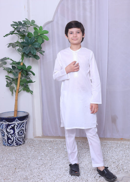 White Kurta Trouser-AH 027