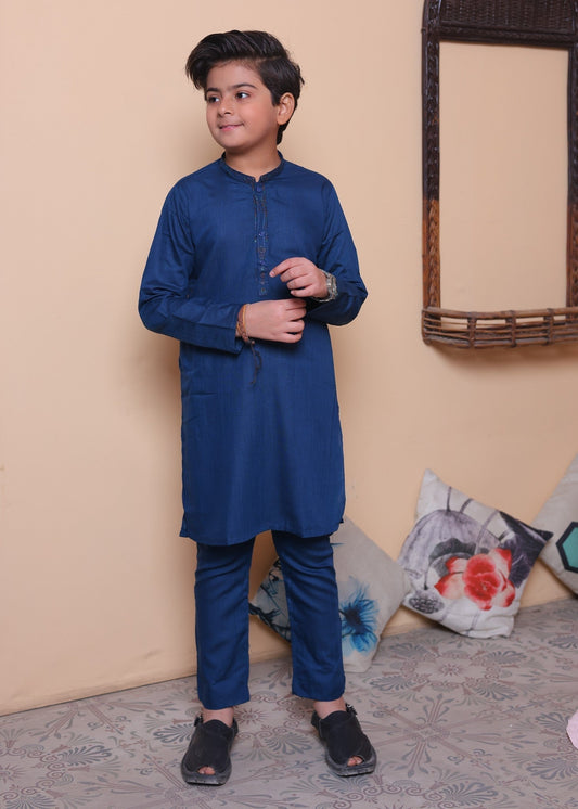 Neon Blue Kurta Trouser -AH 038