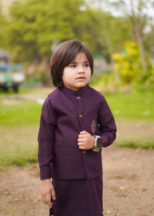 Purple Margenta Waistcoat Suit EW 45