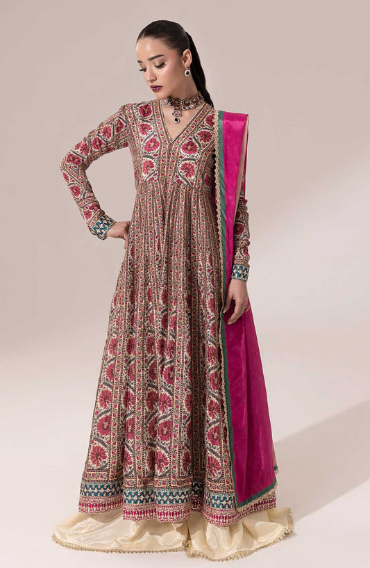 SUAY by Sahane Embroidered Silk Unstitched 3 Piece - CT-15001 Loren - SAH25S - Pink - Eid Formal Collection