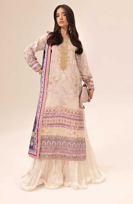 SUAY by Sahane Printed Silk Unstitched 3 Piece - CT-15003 Kaia - SAH25S - White - Eid Formal Collection