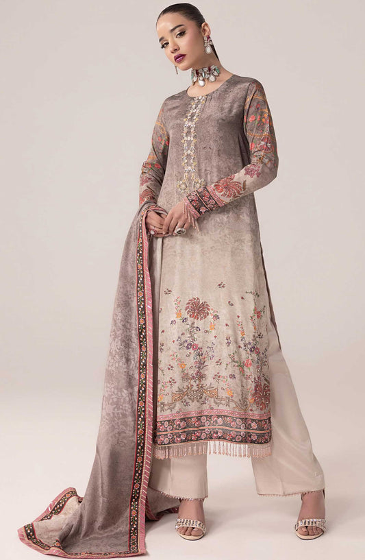 SUAY by Sahane Printed Silk Unstitched 3 Piece - CT-15008 Clara - SAH25S - Grey - Eid Formal Collection