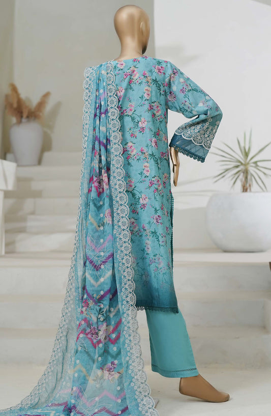 Sadabahar Chikankari Cutwork Stitched 3 Piece Suit - D-06 - SBD25CUTC - Blue - Summer Collection