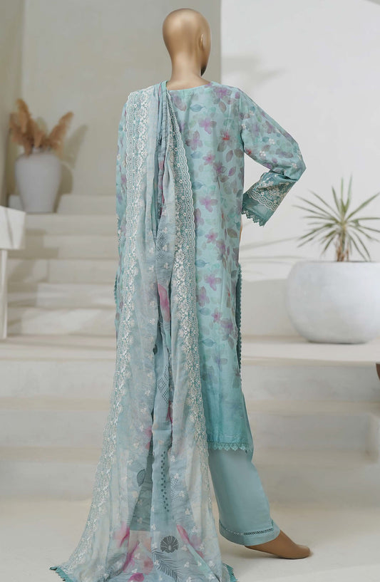 Sadabahar Chikankari Cutwork Stitched 3 Piece Suit - D-04 - SBD25CUTC - Blue - Summer Collection