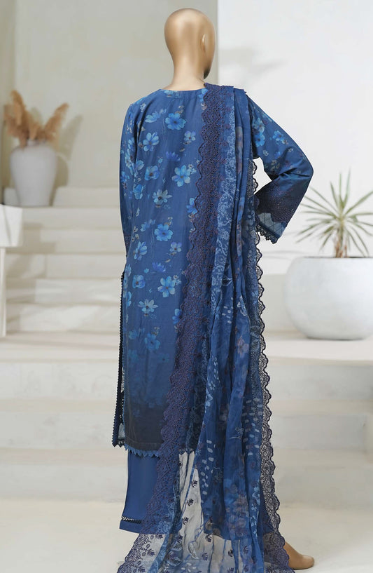 Sadabahar Chikankari Cutwork Stitched 3 Piece Suit - D-03 - SBD25CUTC - Blue - Summer Collection