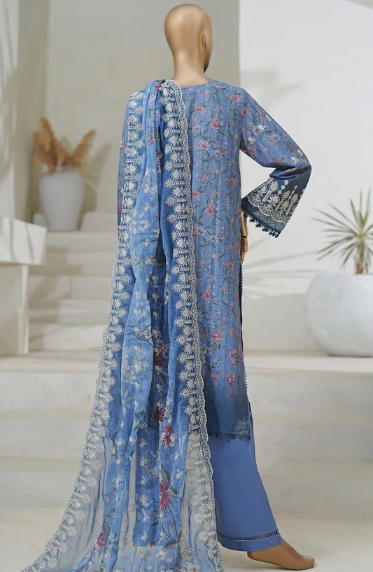 Sadabahar Chikankari Cutwork Stitched 3 Piece Suit - D-01 - SBD25CUTC - Blue - Summer Collection