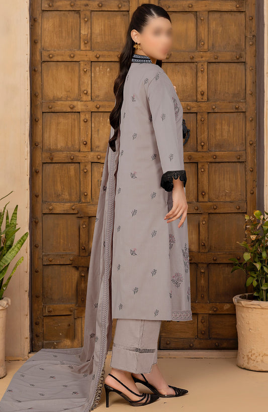 Zarqa by Al karim Embroidered Lawn Unstitched 3 Piece Suit - D-01 - ALK25ZV1 - Grey - Summer Collection