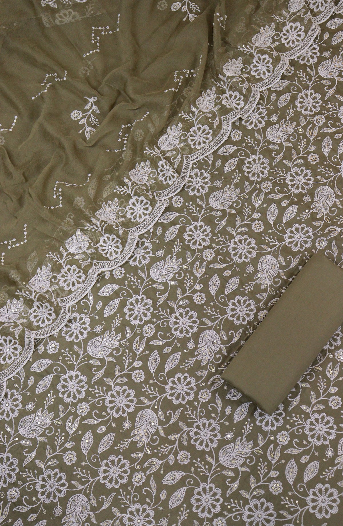 Maria by Amna Khadija Embroidered Lawn Unstitched 3 Piece Suit - D-01 - AM25MREL - Grey - Summer Collection