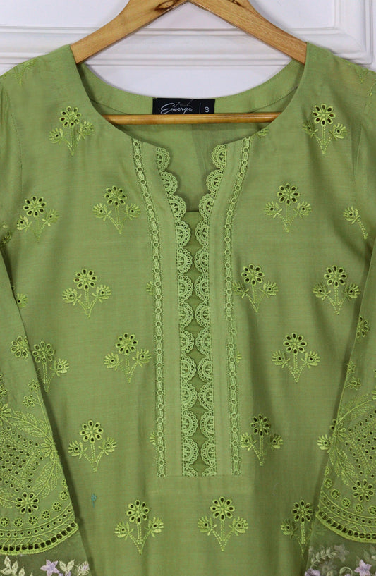Emerge Embroidered Lawn Stitched 3 Piece Suit - D-01 - EM25CL3 - Green - Summer Collection