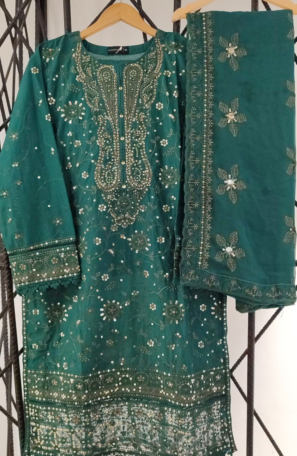 Sadabahar Embroidered Cotton Stitched 3 Piece Suit - D-01 - SBD25CCL - Green - Summer Collection