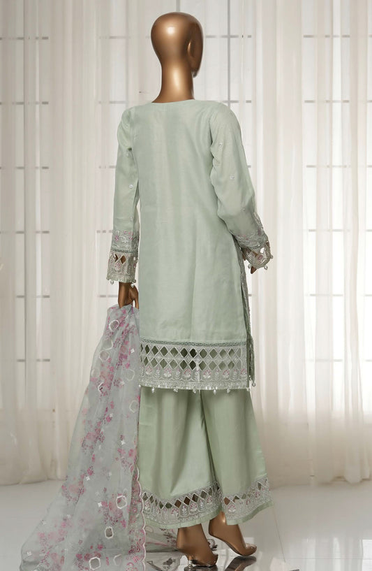 Sadabahar Embroidered Organza Stitched 3 Piece Suit - D-01 - SBD25MP14 - Green - Festive Collection