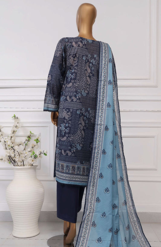 Sadabahar Printed Lawn Stitched 3 Piece Suit - D-01 - SBD25PLCV4 - Blue - Summer Collection