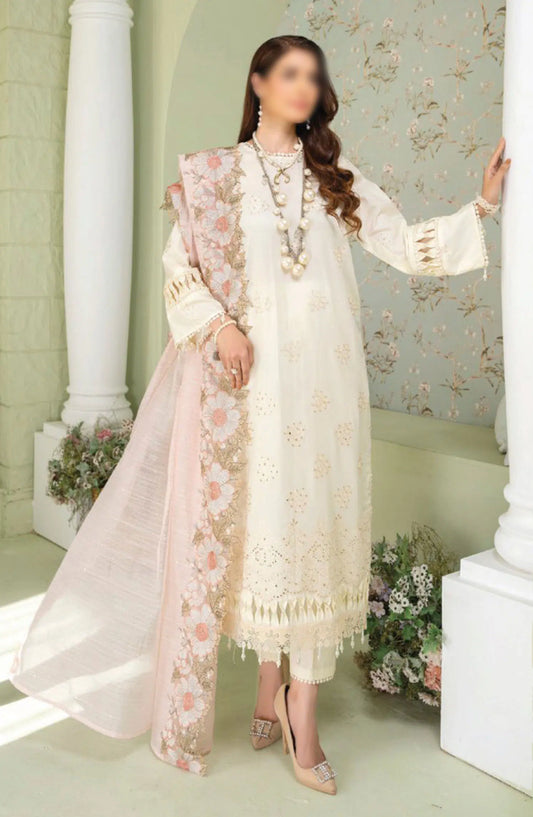 Baad- e- Baharaan Chikankari Collection with Fancy Dupatta - Design 01