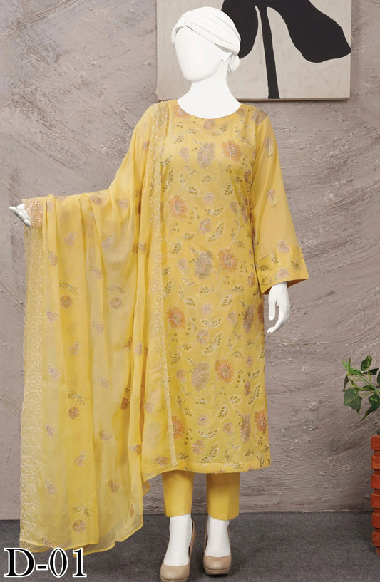 Dukhtar Embroidered Lawn Collection 2024 - Design 01