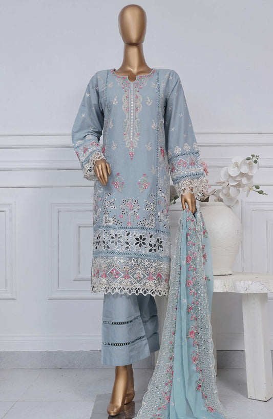 Sadabahar Embroidered Cotton Stitched 3 Piece Suit - D-01 - SB25LES - Blue - Spring Collection