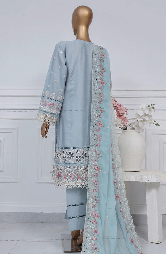 Sadabahar Embroidered Cotton Stitched 3 Piece Suit - D-01 - SB25LES - Blue - Spring Collection