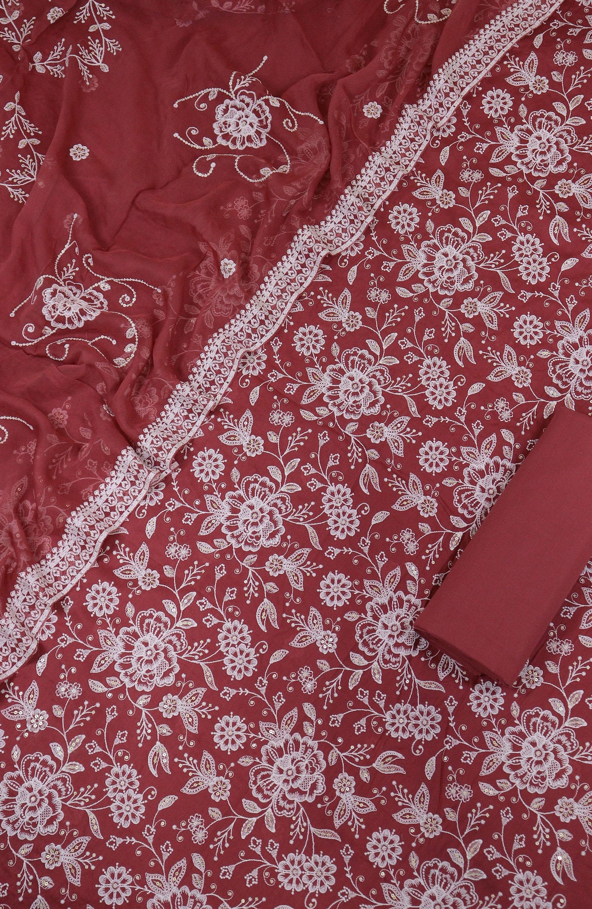 Maria by Amna Khadija Embroidered Lawn Unstitched 3 Piece Suit - D-02 - AM25MREL - Pink - Summer Collection