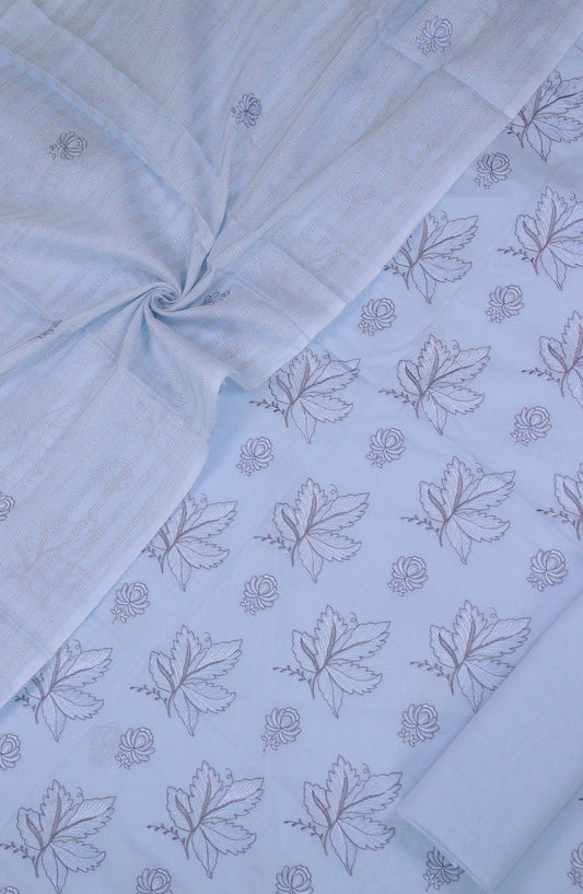 Saqafah by Amna Khadija Embroidered Lawn Unstitched 3 Piece Suit - D-02 - AM25SQFL - Blue - Summer Collection