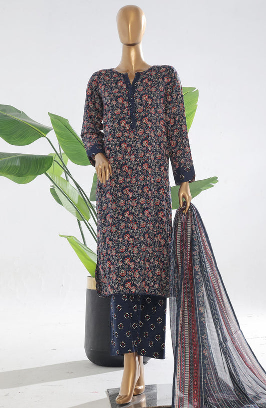 Bin Saeed Printed Lawn Stitched 3 Piece Suit - D-02 - BS25EPLV3 - Black - Summer Collection