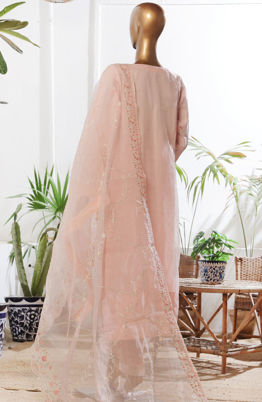 Bin Saeed Embroidered Chiffon Stitched 3 Piece Suit - D-02 - BS25L3PCCC - Pink - Festive Collection