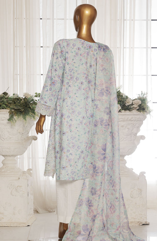 Bin Saeed Chikankari Stitched 3 Piece Suit - D-02 - BS25WNWC - Purple - Summer Collection