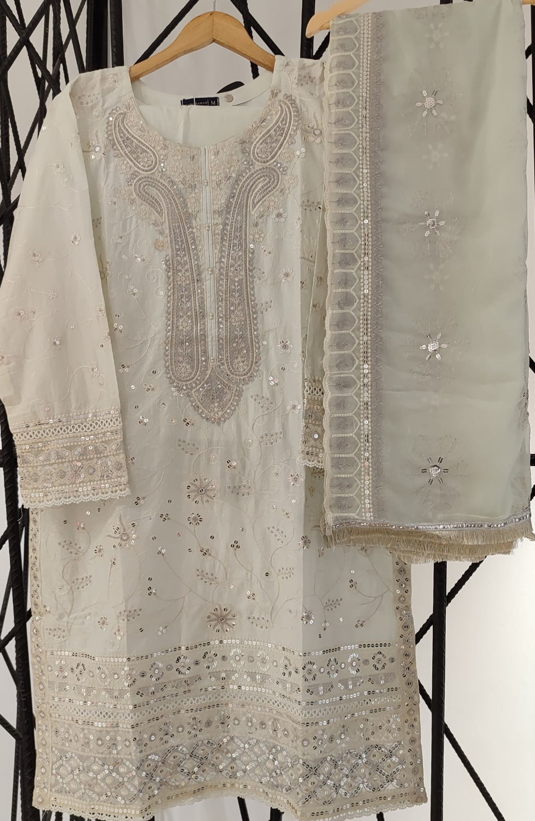 Sadabahar Embroidered Cotton Stitched 3 Piece Suit - D-02 - SBD25CCL - White - Summer Collection