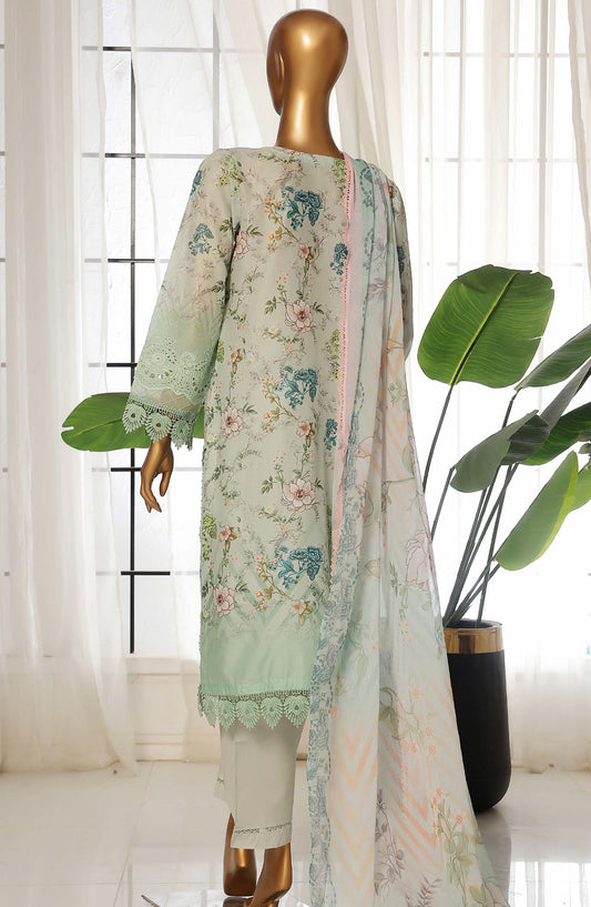 Sadabahar Chikankari Lawn Stitched 3 Piece Suit - D-02 - SBD25FC - Green - Summer Collection