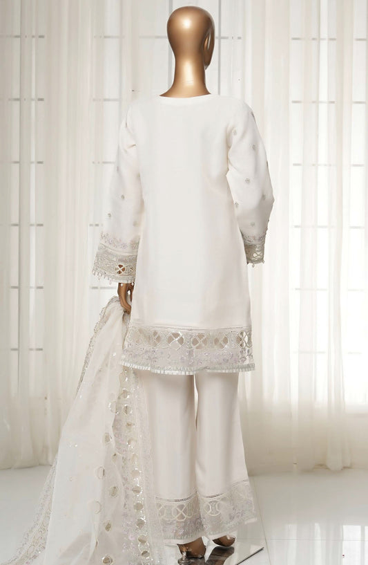Sadabahar Embroidered Organza Stitched 3 Piece Suit - D-02 - SBD25MP14 - White - Festive Collection