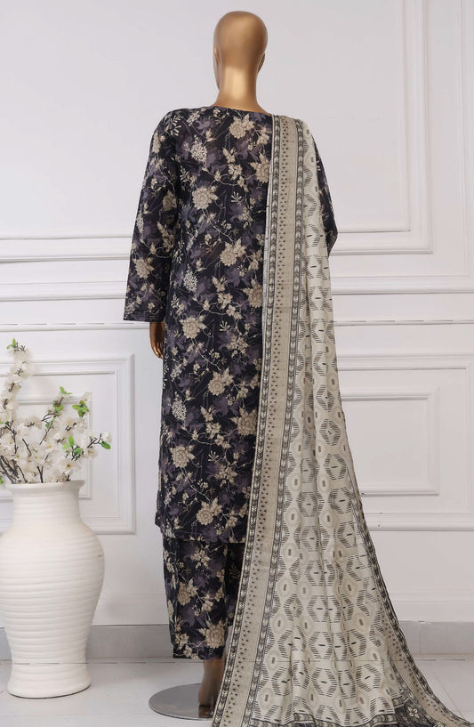 Sadabahar Printed Lawn Stitched 3 Piece Suit - D-02 - SBD25PLCV4 - Black - Summer Collection