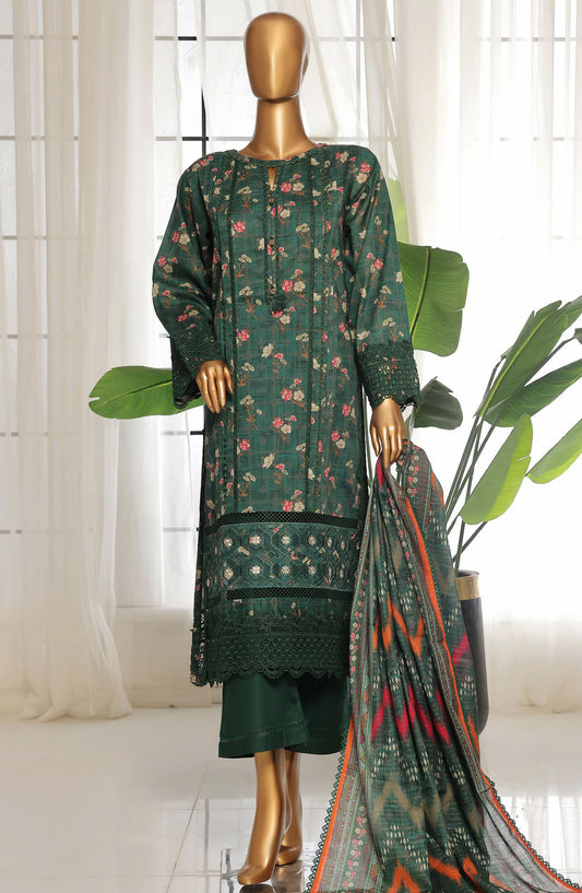 Rania by Sadabahar Embroidered Lawn Stitched 3 Piece Suit - D-02 - SBD25REV2 - Green - Summer Collection