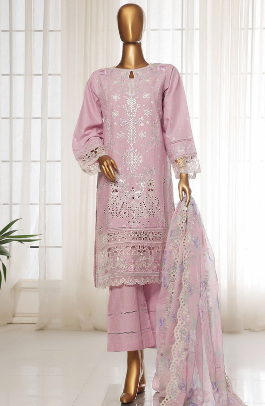 Sadabahar Embroidered Lawn Stitched 3 Piece Suit - D-02 - SDB25LES - Pink - Spring Collection