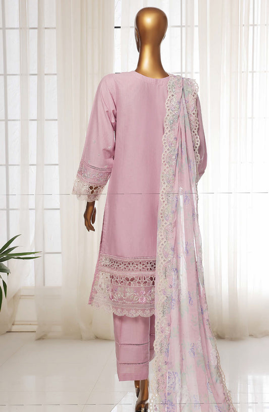 Sadabahar Embroidered Lawn Stitched 3 Piece Suit - D-02 - SDB25LES - Pink - Spring Collection