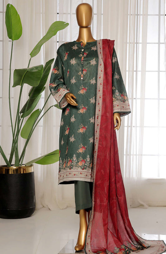 Sadabahar Printed Lawn Stitched 3 Piece Suit - D-02 - SDB25PLV3 - Green - Summer Collection