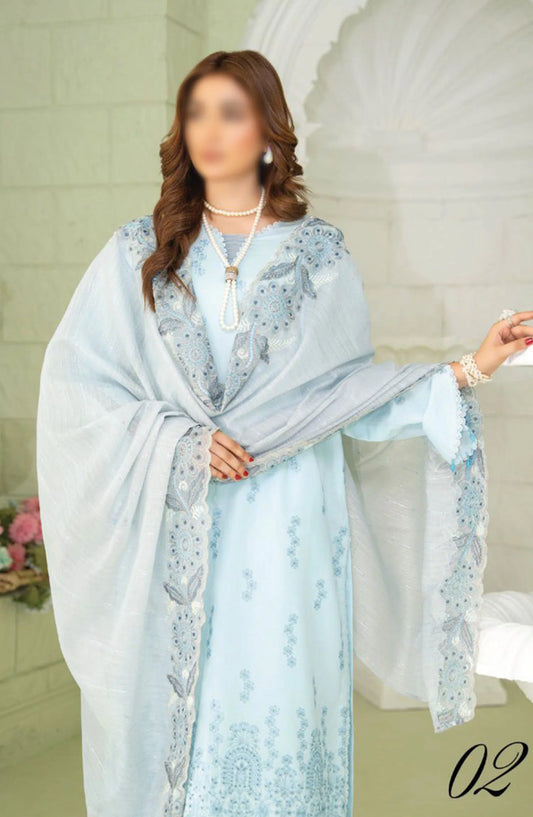 Baad- e- Baharaan Chikankari Collection with Fancy Dupatta - Design 02