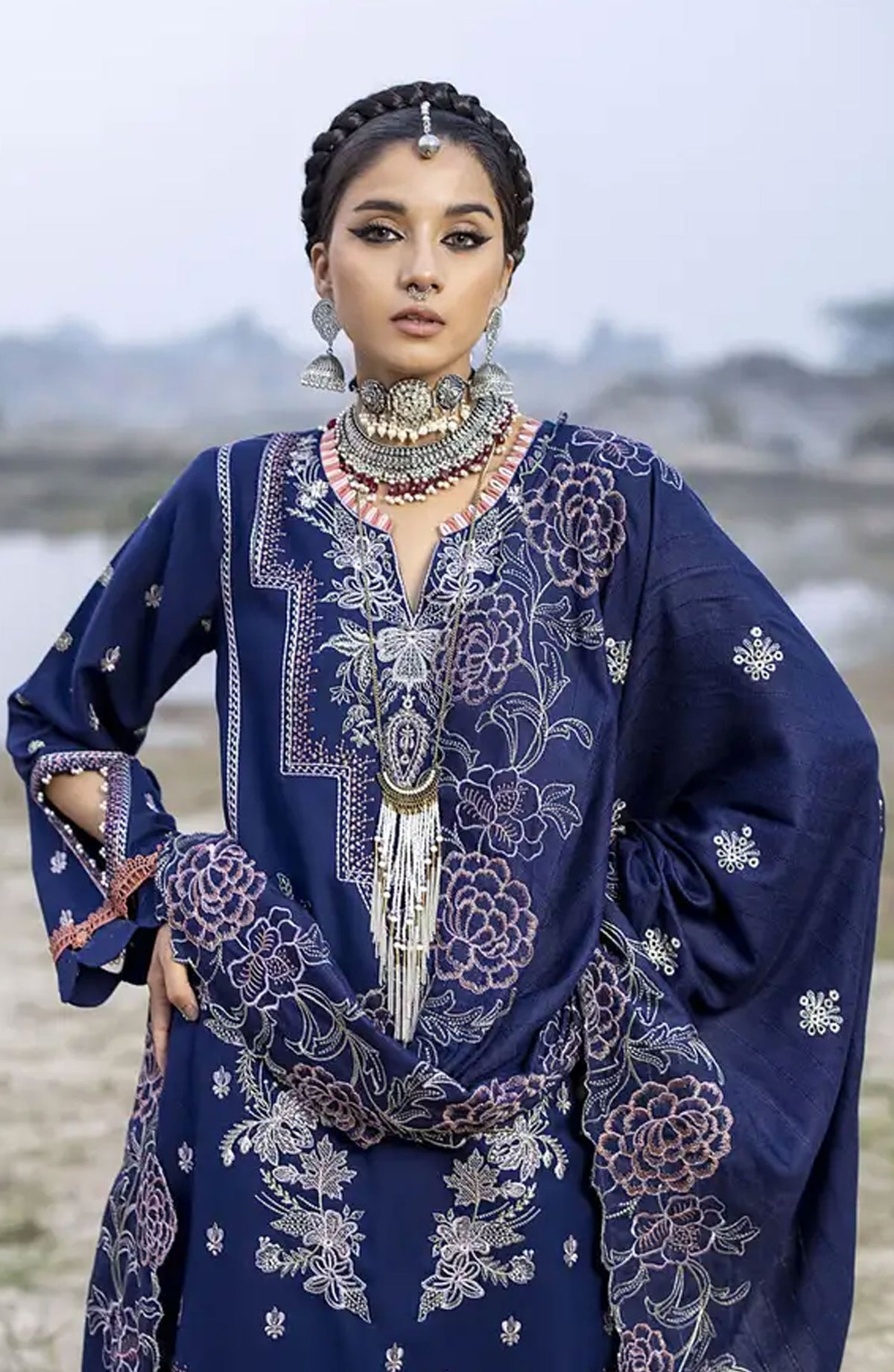 Lyra by Meerak Unstitched Winter Collection 2024 - D-02 Lahu