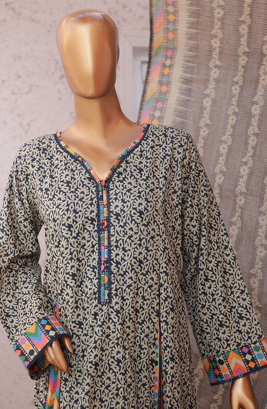 Bin Saeed Printed Peplum Stitched 3 Piece Frock - D-03 - BS25EPPFV2 - Black - Summer Collection