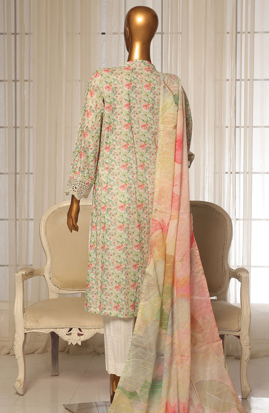 Bin Saeed Chikankari Stitched 3 Piece Suit - D-03 - BS25WNWC - Off White - Summer Collection